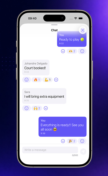 Padel Dodo event chat